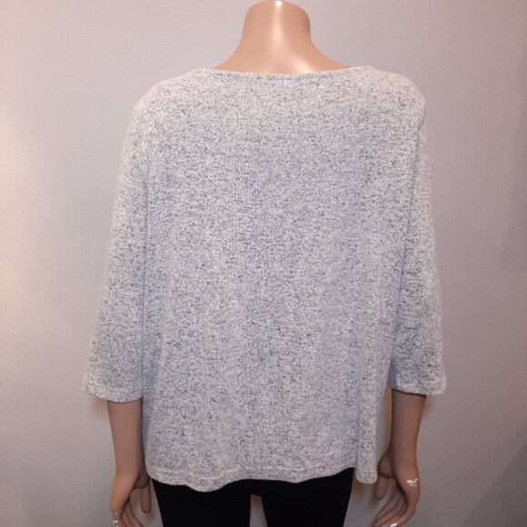 3/$20 ONLY Ruffled Flounce Knit Top Boat Neck 3/4 Sleeve Super Stretchy Pullover - Picture 11 of 16